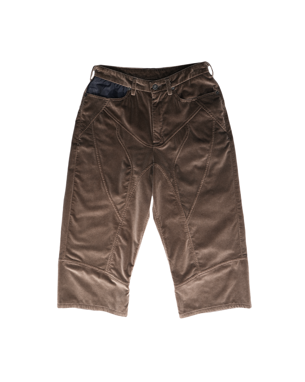 Velvet Cropped Pants brown